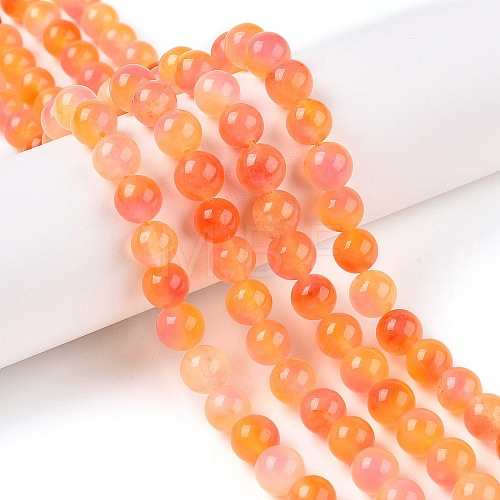 Dyed Natural White Jade Beads Strands G-T138-8mm-210-32-1