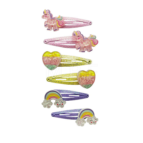 3 Pairs 3 Styles Cute Children's Hair Clips PW-WG4041C-04-1