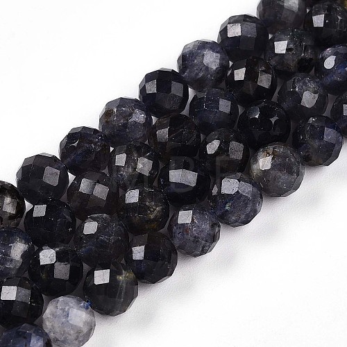 Natural Cordierite/Iolite/Dichroite Beads Strands G-S345-6mm-27-1