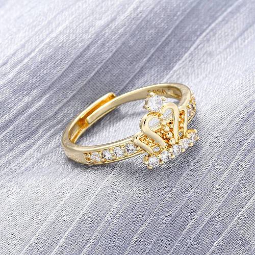 Brass Micro Pave Clear Cubic Zirconia Cuff Rings for Women RJEW-U047-37A-G-1