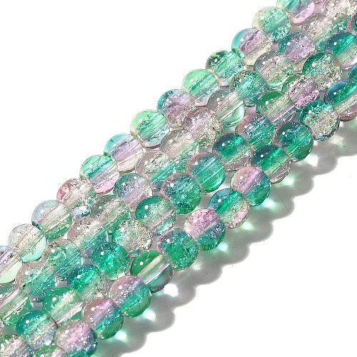 Crackle Glass Beads Strands CCG-C002-6mm-07-1