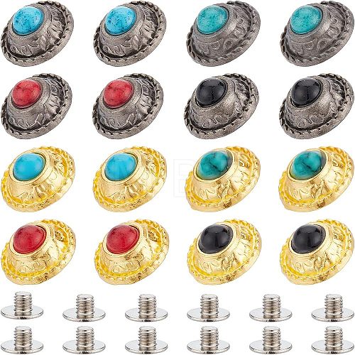  32 Sets 8 Colors Alloy Buttons DIY-NB0007-45B-1