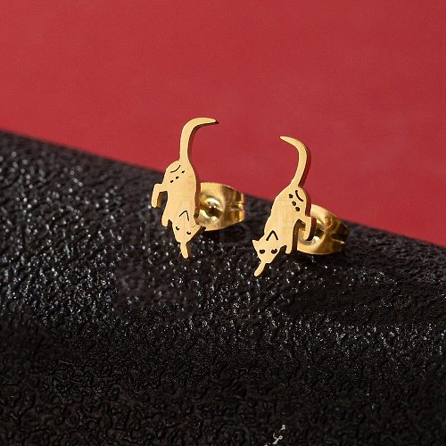 Stainless Steel Small Animal Stud Earrings for Women PW-WG5B49B-29-1