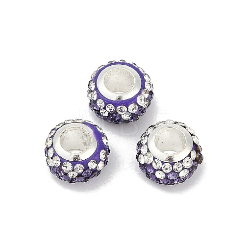 Alloy Rhinestone Clay Pave Beads ALRI-D300-02S-03-1