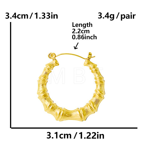 304 Stainless Steel Stylish Irregular U-shaped Hoop Earrings with PVD Vacuum Plating MX2967-2-1