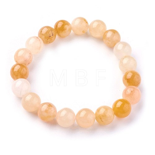Natural Topaz Jade Beads Stretch Bracelets BJEW-F380-01-C07-1