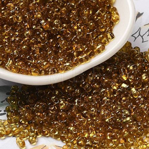 Spray Painted Glass Seed Beads SEED-F005-03A-04-1