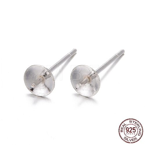 925 Sterling Silver Stud Earring Findings STER-A003-26-1