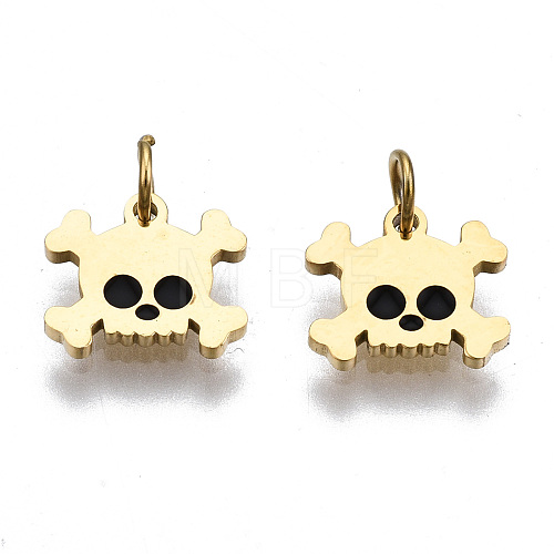 316 Surgical Stainless Steel Enamel Charms STAS-S116-355G-1