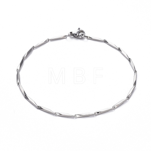 Unisex 201 Stainless Steel Bar Link Chain Bracelets BJEW-L637-35A-P-1