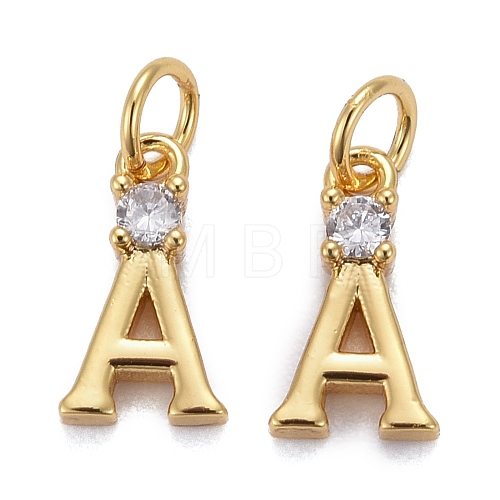 Brass Micro Pave Clear Cubic Zirconia Pendants ZIRC-Z011-35A-1