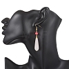 Natural Rose Quartz Teardrop Dangle Earrings EJEW-JE06848-02-4