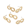 Brass Number Stud Earrings with 925 Sterling Silver Pins for Women EJEW-A077-01H-2