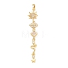 Tassel Brass Micro Pave Clear Cubic Zirconia Big Pendants LS-KK-L271-01G-11-1