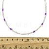 Rice Natural Shell and Round Glass Seed Beaded Necklaces for Women NJEW-MZ00153-5