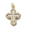 Brass Micro Pave Clear Cubic Zirconia Pendants KK-V010-10G-01-1
