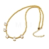 Brass Pave Cubic Zirconia Teardrop Pendant Round Beaded Necklaces NJEW-C121-01G-06-4