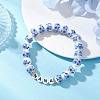 Handmade Flower Printed Porcelain Beads Stretch Bracelets for Women BJEW-JB13265-1
