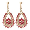 Teardeop Glass Beaded & Dyed Natural Malaysia Jade Dangle Stud Earrings EJEW-MZ00707-02-2