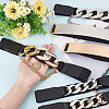 6Pcs 6 Style Polyester Elastic Belt with Iron Quick Link Chains AJEW-CP0005-13-3