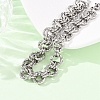 Hammered 304 Stainless Steel Double Ring Link Chains Bracelets for Women BJEW-G780-06P-01-3