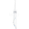 Flower Round Glass Beads Tassel Hanging Suncatchers for Window Garden Outdoor Decoration HJEW-WH20020-007D-1