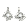 Brass Micro Pave Clear Cubic Zirconia Pendants KK-A294-09P-1