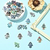 15Pcs 15 Colors Printed Alloy Pendants ENAM-YW0006-44-4