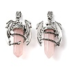 Natural Rose Quartz Pointed Pendants G-B042-04P-50-2