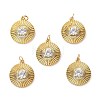 Brass Micro Pave Cubic Zirconia Pendants X-ZIRC-P092-016G-RS-1