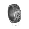 Viking Rune Titanium Steel Finger Rings for Men WGDF4AB-46-2