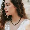 Natural Freshwater Pearl and Natural Indian Agate Rondelle Beaded Necklaces with 304 Stainless Steel End Chains PJ7796-6