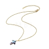 Natural Abalone Shell Religion Cross Pendant 304 Stainless Steel Cable Chain Necklaces for Women NJEW-JN06003-2