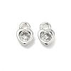 Brass Micro Pave Clear Cubic Zirconia Charms KK-G557-48S-1
