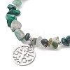 Natural Mixed Gemstone Chip Beaded Bracelest BJEW-JB12976-04-3
