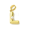 Rack Plating Brass with ABS Plastic Pearl European Dangle Charms KK-G501-02L-G-1