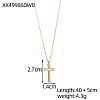 Hollow Cross 304 Stainless Steel Pendant Necklaces Ion Plating(IP) STAS-OY010-08G-2