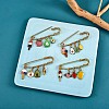 4Pcs 4 Style Ice-cream and Fruit Enamel Charm Safety Pins Brooches JX118A-2