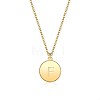 Brass Initial Pendant Necklace NJEW-BB35341-F-1