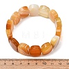 Oval Natural Banded Agate(Dyed & Heated) Beaded Stretch Bracelets for Women Men GG-CBA9ACE-A11-5