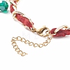 Christmas Candy Cane & Reindeer & Moon Alloy Charm Bracelet with Glass Beads BJEW-TA00090-02-6