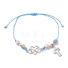 Natural Dyed White Jade Braided Bead Bracelets BJEW-JB09823-2