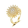 Daisy Rotatable Open Cuff Rings for Women LS-RJEW-S402-05G-1