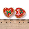 Handmade Heart Lampwork Beads Strands LAMP-P069-04B-02-4