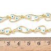 Brass Enamel Evil Eye Link Chain Necklaces NJEW-G183-01G-05-5
