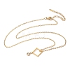 304 Stainless Steel Crystal Rhinestone Geometric Pendant Cable Chain Necklaces NJEW-Z073-01G-03-4