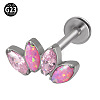 G23 Titanium with Cubic Zirconia Threadless Labrets WGA6216-11-1