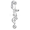 Zinc Alloy Pave Clear Cubic Zirconia Clip on Belly Rings FS-WGD716D-03-1-1