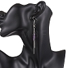 Round 304 Stainless Steel Natural Mixed Stone Dangle Earrings EJEW-JE06783-3