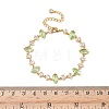 Horse Eye Brass Glass & Cubic Zirconia Link Bracelets BJEW-D378-02G-5